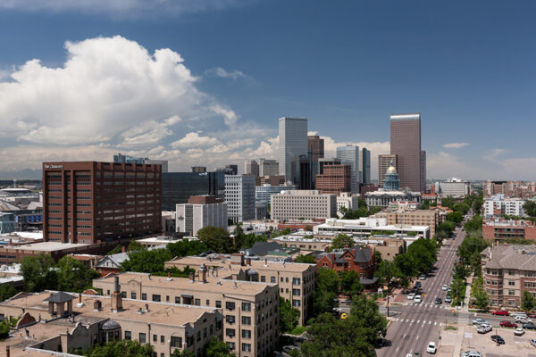 View from 1000 Grant looking towards state capital and downtown Denver.