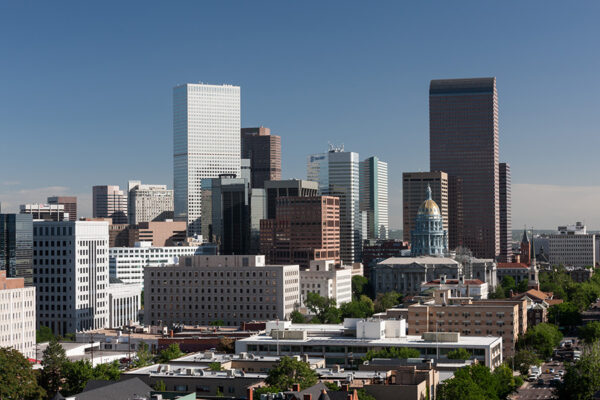 View from 1000 Grant looking towards state capital and downtown Denver.
