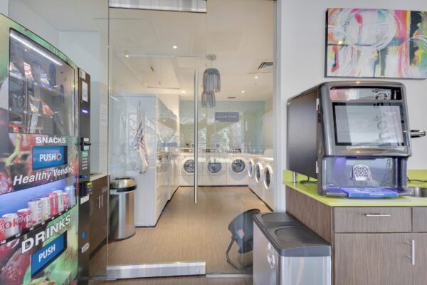 vending machine, laundry room, and coffee station