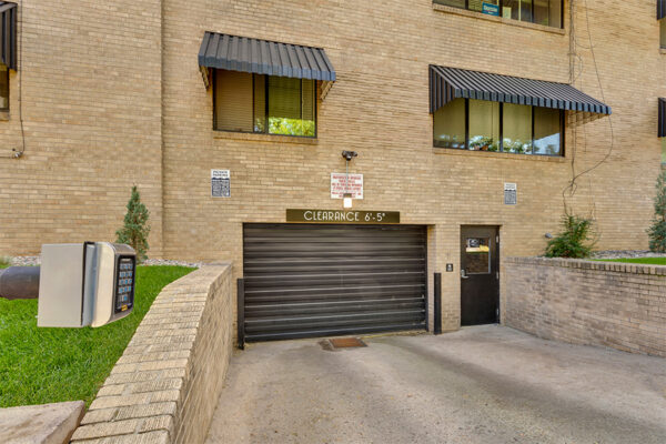 611 East 11th garage entrance door with entry keypad.