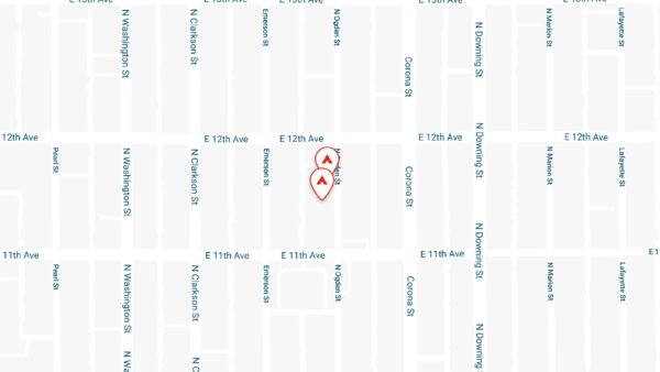 Static map showing the location of 1145 & 1153 Ogden