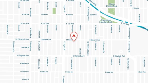 Static map showing the location of 10 S Penn apartments in Denver, CO