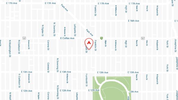 Static map showing the location of 1430 Humboldt apartments in Denver, CO