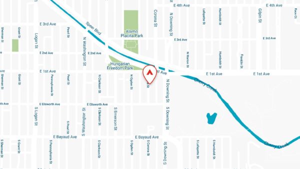 Static map showing the location of 60 Corona apartments