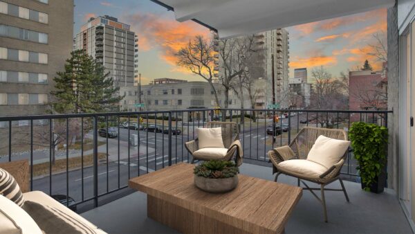 View from a balcony at Story apartments.