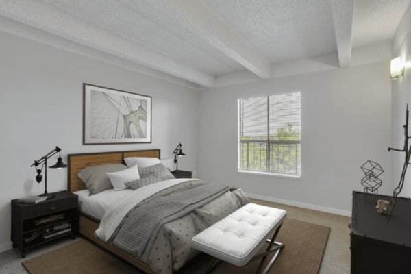 bedroom with large window