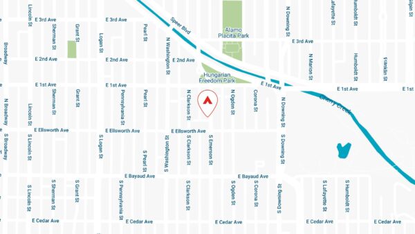Map showing location of 25 Emerson apartments on Emerson Street.
