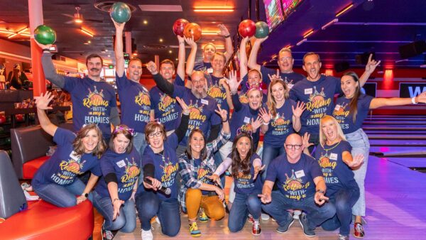Bowling at a RedPeak team event.