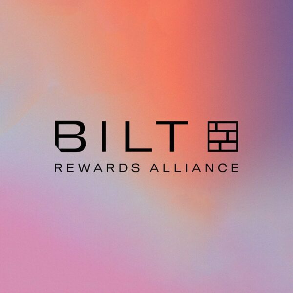 Bilt Rewards Alliance logo with colorful gradient background.