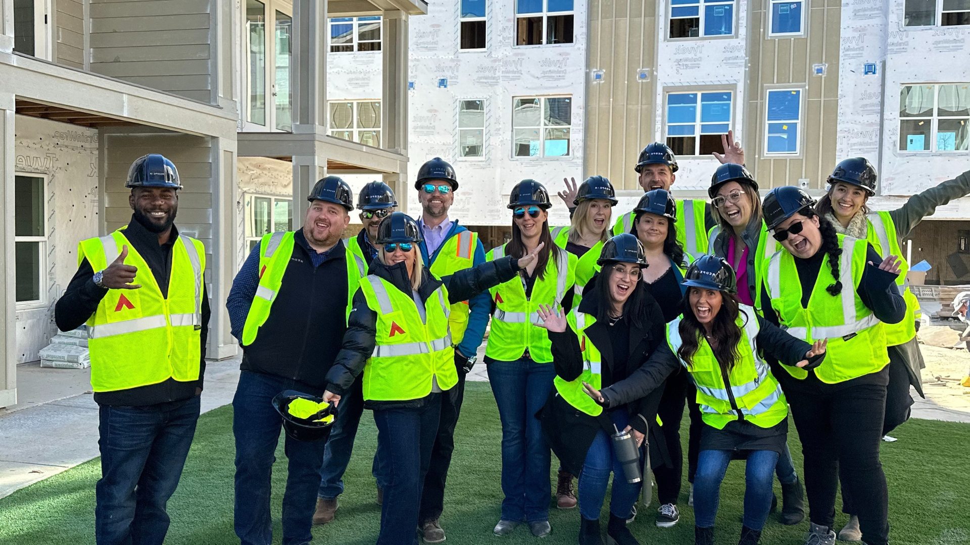 group of team members in construction vest