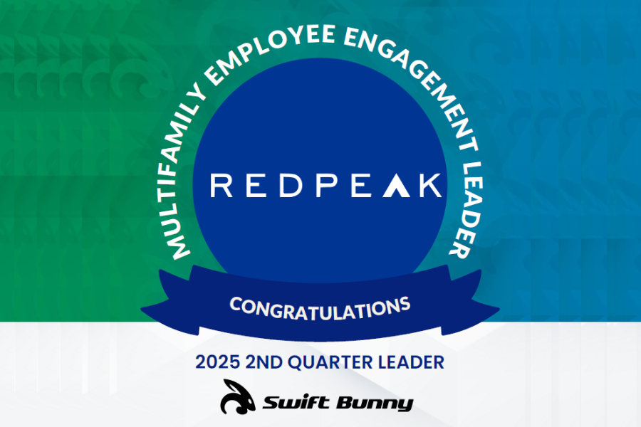 Graphic cngratulating RedPeak in being a multifamily employee engagement leader for quarter two of 2025
